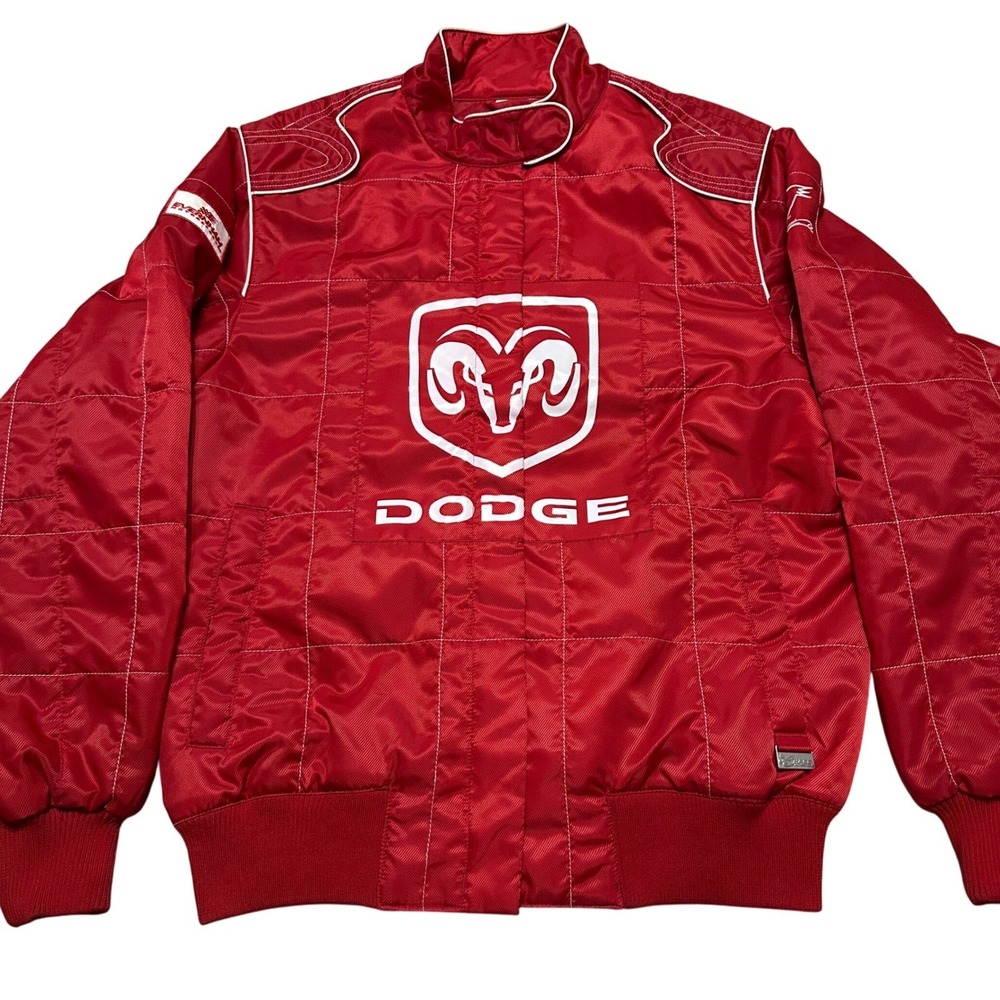 Chase Authentics Dodge NASCAR Racing Jacket L Red Streetwear Y2K Moto Kasey Kahn